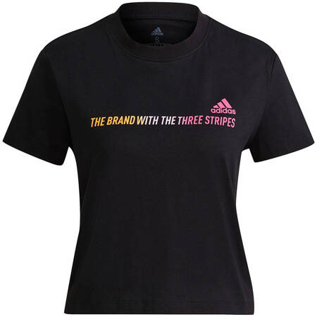 Koszulka damska adidas Gradient Logo Cropped T-Shirt czarna GM5576